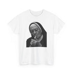 Smoking Nun T-Shirt | Funny Dark Humor Religious Portrait Tee